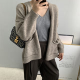 Women Cardigan Sweater Autumn Long Sleeve Knitted Cardigan Loose 8t3031