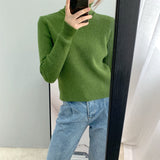 Women Winter Knitted Sweater Turtleneck Sweater Long Sleeve Autumn and Winter 8t3032
