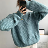 Women Winter Knitted Sweater Fall/Winter Alpaca Fleece/Fiber Women's Sweater 8t3012