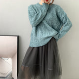 Women Winter Knitted Sweater Autumn Long Sleeve Sweater round Neck Sweater 8t3007