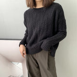 Women Winter Knitted Sweater Autumn Long Sleeve Sweater round Neck Sweater 8t3007