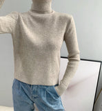 Women Winter Knitted Sweater Turtleneck Sweater Long Sleeve Autumn and Winter 8t3032
