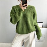 Women Winter Knitted Sweater Fall/Winter Alpaca Fleece/Fiber Women's Sweater 8t3012