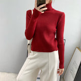 Women Winter Knitted Sweater Turtleneck Sweater Long Sleeve Autumn and Winter 8t3032
