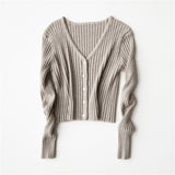 Women Cardigan Sweater Knitted Cardigan Autumn Top 8t712