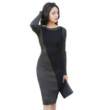 Women Maxi Dress Autumn and Winter round Neck Long Sleeve Mid-Length Hip Knitwear Dress