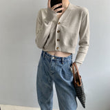 Women Cardigan Sweater Fall V-neck Button Sweater Cardigan 8t5018