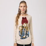 Women Knitwear Loose-Fitting Pullover round-Neck Autumn and Winter Long Sleeve