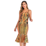 Women Evening Gown Sexy Sling Backless Sequins Dress