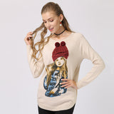 Women Knitwear Loose-Fitting Pullover round-Neck Autumn and Winter Long Sleeve