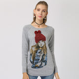 Women Knitwear Loose-Fitting Pullover round-Neck Autumn and Winter Long Sleeve