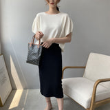 Women Knitted Skirt Long Sheath Skirt Sexy Vintage Skirt