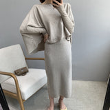 Women Knitted Skirt Long Sheath Skirt Sexy Vintage Skirt
