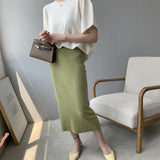 Women Knitted Skirt Long Sheath Skirt Sexy Vintage Skirt