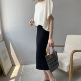 Women Knitted Skirt Long Sheath Skirt Sexy Vintage Skirt