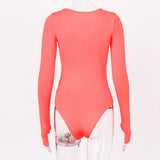 Women Jumpsuit Spring Sexy Pullover Long Sleeve Slim Fit Jumpsuit (Hawthaw0412)