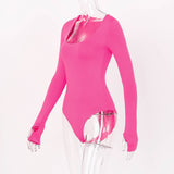 Women Jumpsuit Spring Sexy Pullover Long Sleeve Slim Fit Jumpsuit (Hawthaw0412)
