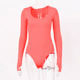 Women Jumpsuit Spring Sexy Pullover Long Sleeve Slim Fit Jumpsuit (Hawthaw0412)