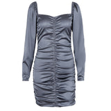 Women Dresses Spring and Summer Sexy Long Sleeve Pullover Knitting Dress