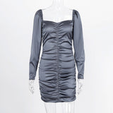 Women Dresses Spring and Summer Sexy Long Sleeve Pullover Knitting Dress