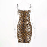 Women Dresses Spring Style Leopard Print Slip Dress Dress