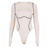 Women Jumpsuit Autumn Long Sleeve round Neck Seamless Jumpsuit (Hawthaw0412)