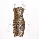 Women Dresses Spring Style Leopard Print Slip Dress Dress