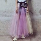 Women Dresses Summer Tulle Skirt Single-Breasted Skirt (Qymy0409)