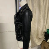 Women Leather Jacket Women's Lace-up Jacket Casual Jacket
