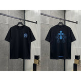 Ch hip-hop t shirts ch short-sleeved sanskrit cross printingloosecasualpure cotton american heavy weight short-sleeved