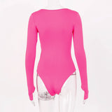 Women Jumpsuit Spring Sexy Pullover Long Sleeve Slim Fit Jumpsuit (Hawthaw0412)