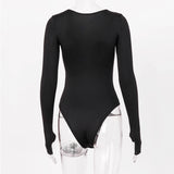 Women Jumpsuit Spring Sexy Pullover Long Sleeve Slim Fit Jumpsuit (Hawthaw0412)