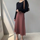 Women Knitted Skirt Autumn and Winter Houndstooth Skirt
