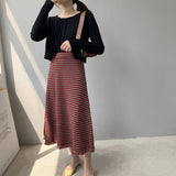 Women Knitted Skirt Autumn and Winter Houndstooth Skirt