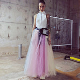 Women Dresses Summer Tulle Skirt Single-Breasted Skirt (Qymy0409)