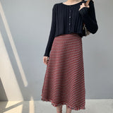Women Knitted Skirt Autumn and Winter Houndstooth Skirt