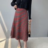 Women Knitted Skirt Autumn and Winter Houndstooth Skirt