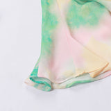 Women Dresses Lantern Sleeve Pleated Skirt Printed Dress (Qymy0409)