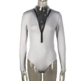 Women Jumpsuit Autumn and Winter Long Sleeve T-shirt Stand-up Collar Slim Fit Jumpsuit