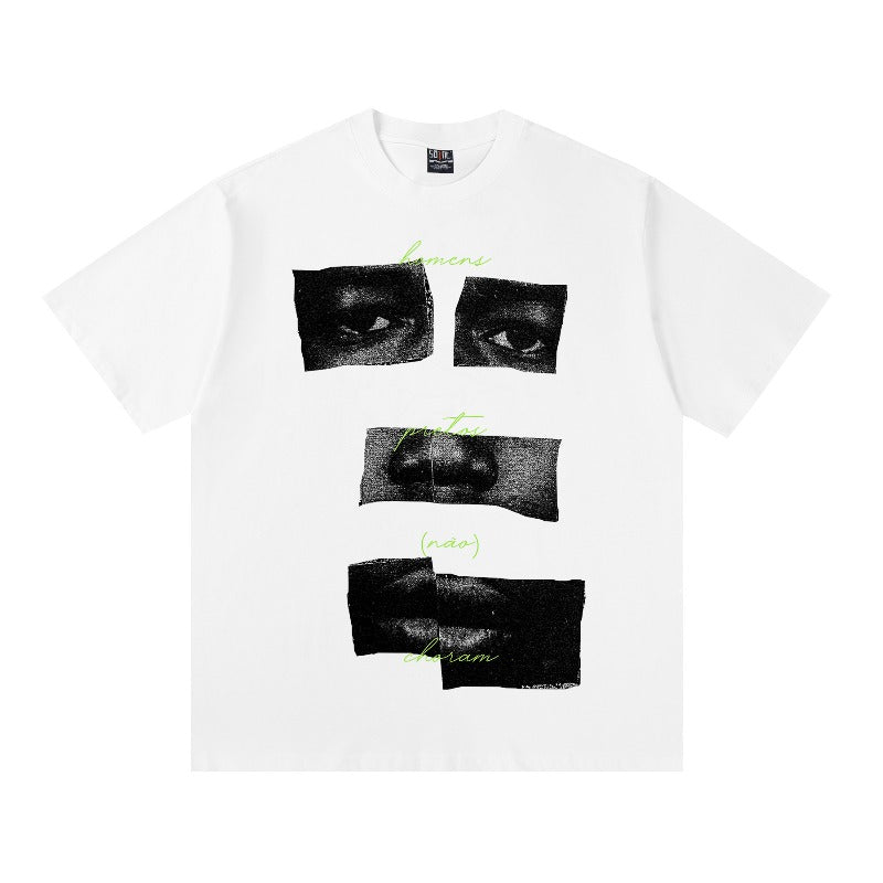 saint m t shirts s.m eye & lip graphic crew neck short sleeve tee