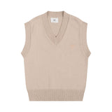 Ami heartfelt autumn/winter loose-fit versatile knit vest - blue & pink jacquard v-neck cardigan - couple's style for women