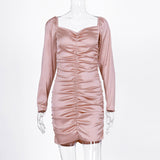 Women Dresses Spring and Summer Sexy Long Sleeve Pullover Knitting Dress