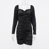Women Dresses Spring and Summer Sexy Long Sleeve Pullover Knitting Dress
