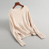 Women Winter Knitted Sweater Autumn Long Sleeve Sweater round Neck Sweater 8t3007