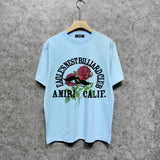 Amiri t shirts rose printing short sleeve