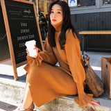 Women Maxi Dress Fall/Winter Sweater Dress Knitted Dress