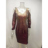 Women Evening Gown Sexy Flashing Sequins Dress Party Dress