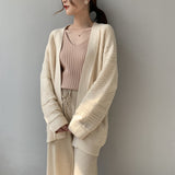 Women Cardigan Sweater Spring and Autumn Knitted Sweater Cardigan Women's Loose Knitted Coat 8t2