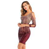 Women Evening Gown Sexy Flashing Sequins Dress Party Dress