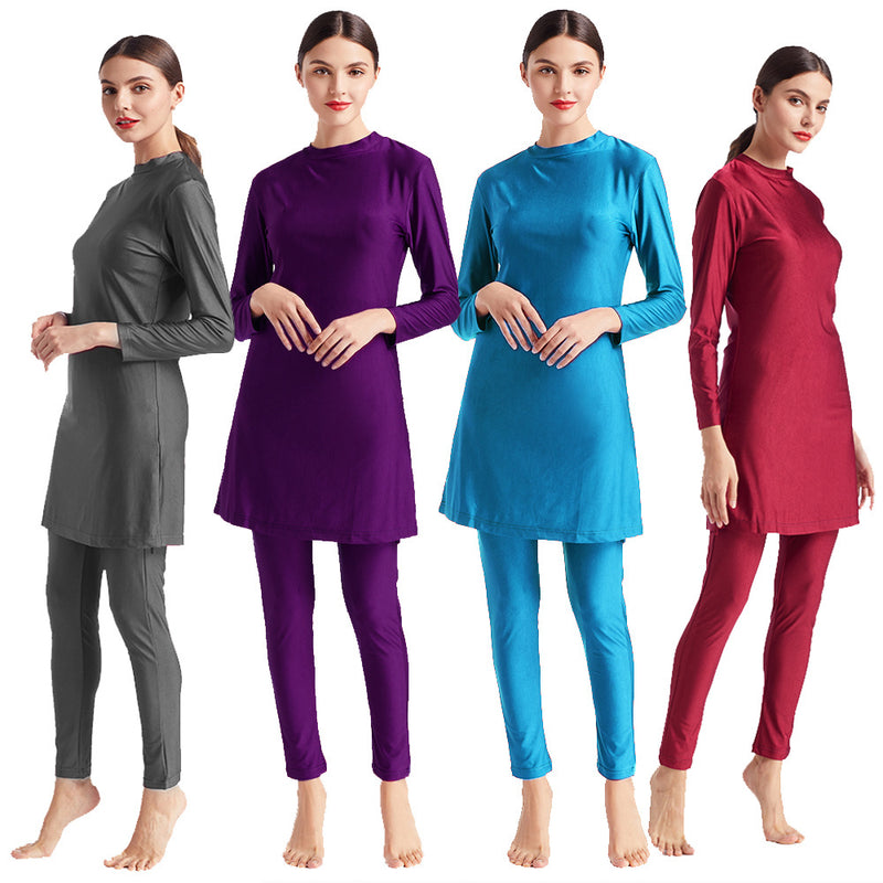 Muslim Bathing Suit Swimsuit Three-Piece Suit Turban Hat